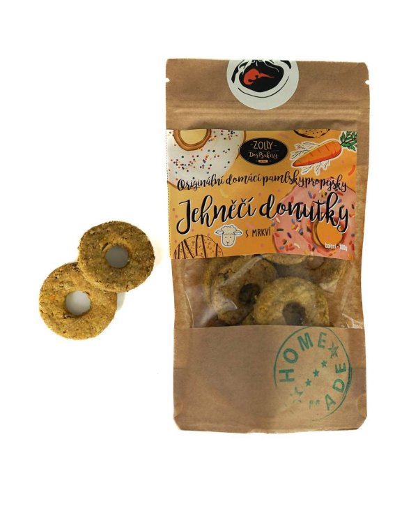 Jehněčí donutky s mrkví, pamlsky pro psy